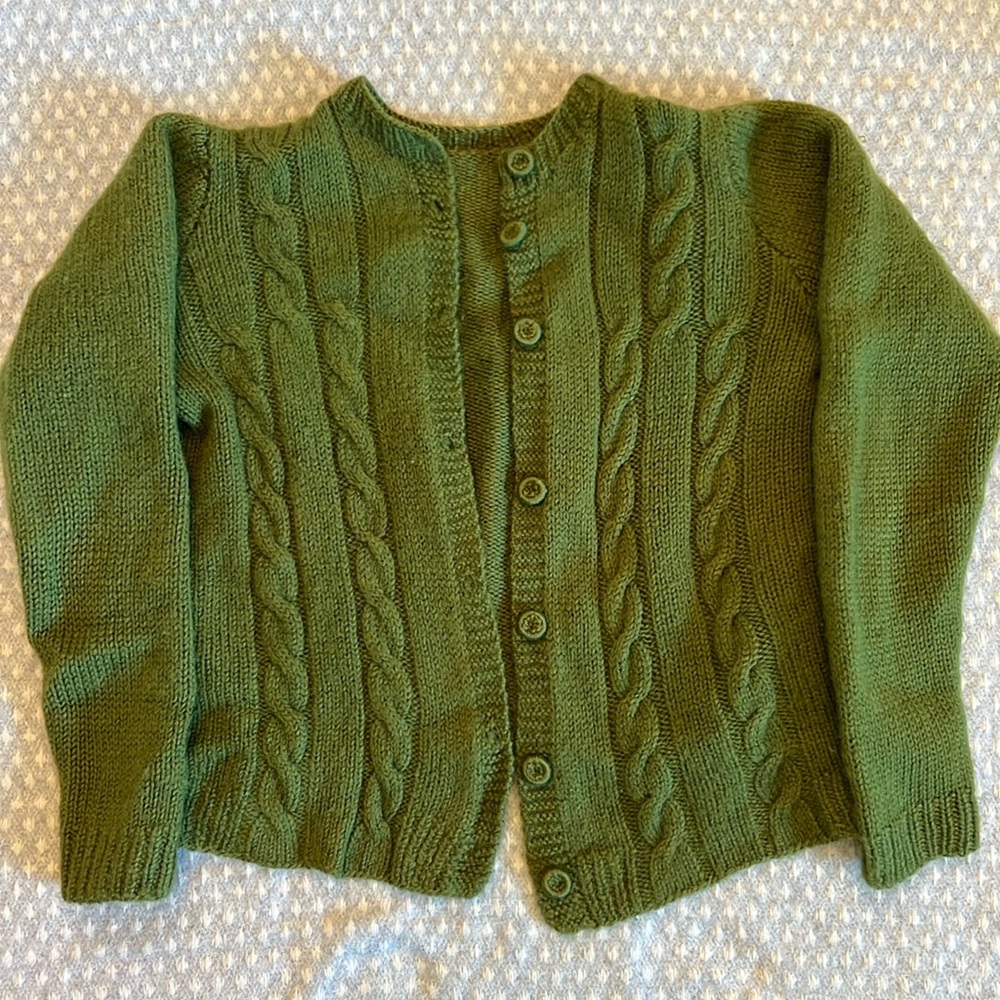 100% wool hand knit cardigan